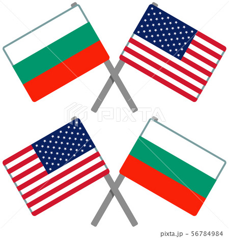 ブルガリアとアメリカの旗