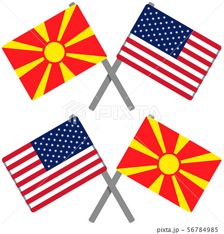 マケドニア共和国とアメリカの旗