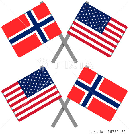 ノルウェーとアメリカの旗