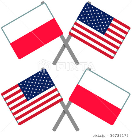 ポーランドとアメリカの旗