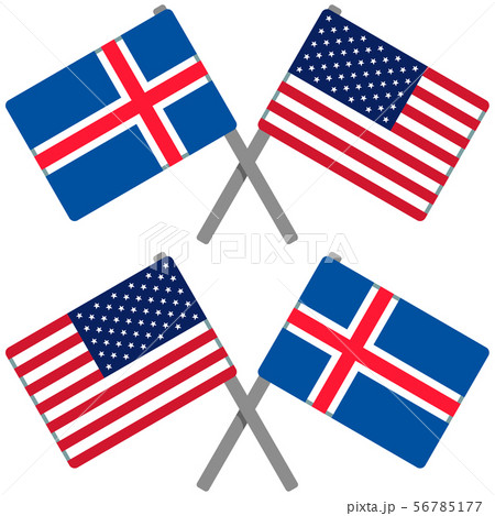 アイスランドとアメリカの旗