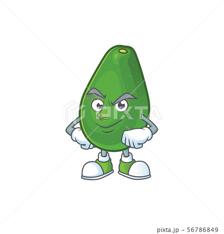 Smirking cute avocado cartoon on white background Smirking cute avocado cartoon on white background 56786849