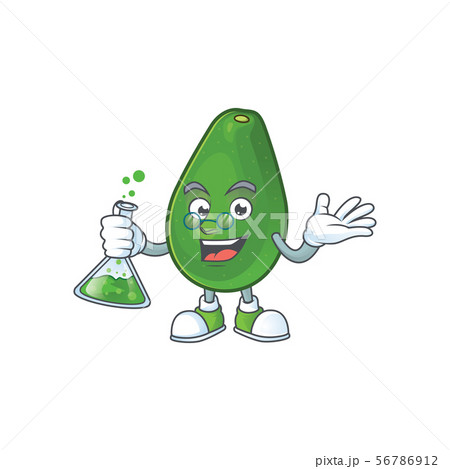 Professor cute avocado cartoon on white background 56786912