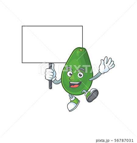 Bring board avocado fruit character on white background Bring board avocado fruit character on white background 56787031