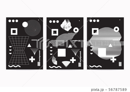 Posters set with geometric shapes composition Posters set with geometric shapes composition 56787589