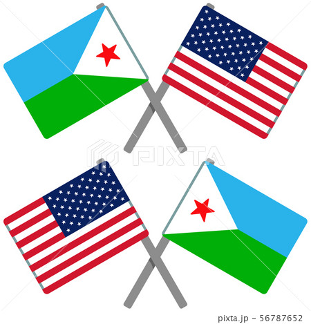 ジブチとアメリカの旗