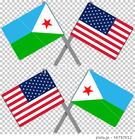 ジブチとアメリカの旗 56787652