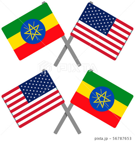 エチオピアとアメリカの旗