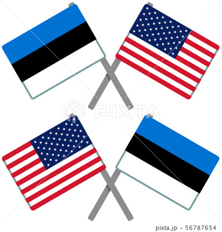 エストニアとアメリカの旗