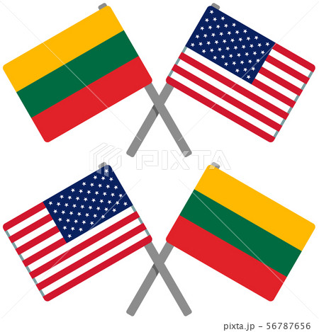 リトアニアとアメリカの旗