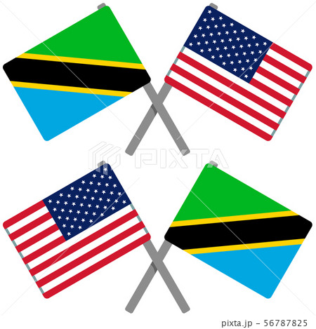 タンザニアとアメリカの旗