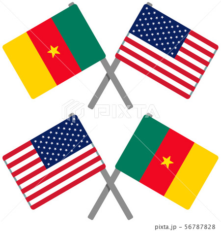 カメルーンとアメリカの旗