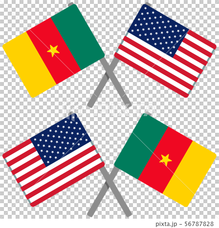 喀麥隆和美國國旗 喀麥隆和美國國旗 56787828