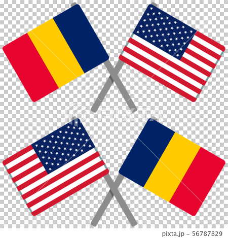 乍得和美國國旗 56787829