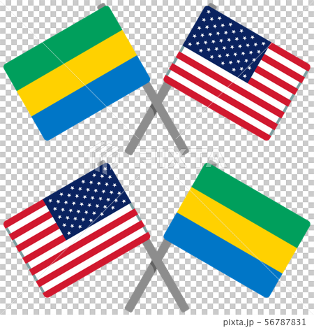 Gabon and American flag 56787831