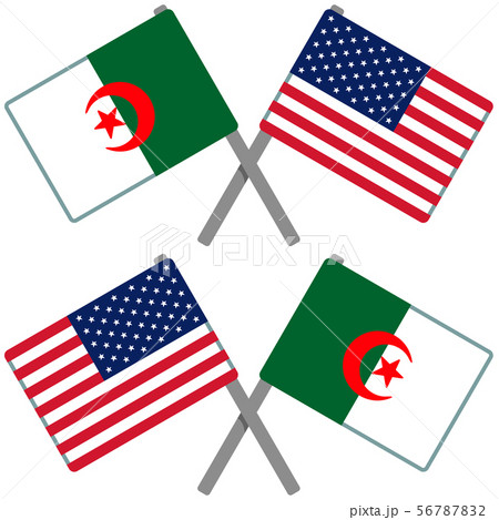 アルジェリアとアメリカの旗