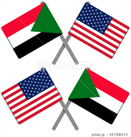 スーダンとアメリカの旗