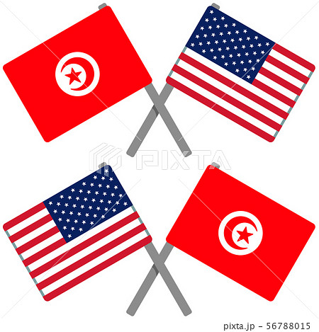 チュニジアとアメリカの旗