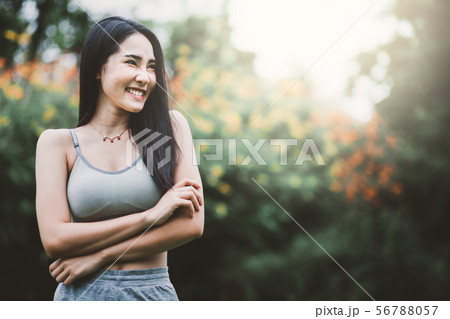 Beautiful young asian woman with sportswear Beautiful young asian woman with sportswear 56788057