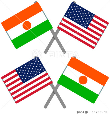 ニジェールとアメリカの旗