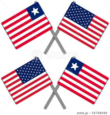 リベリアとアメリカの旗