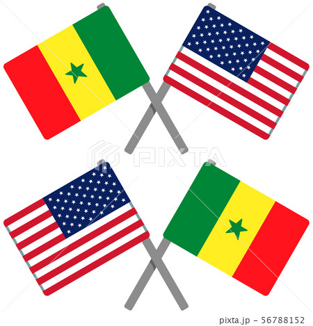 セネガルとアメリカの旗