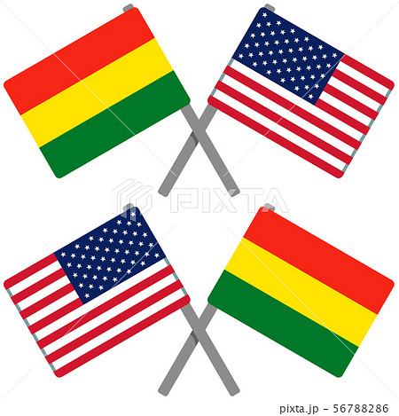 ボリビアとアメリカの旗