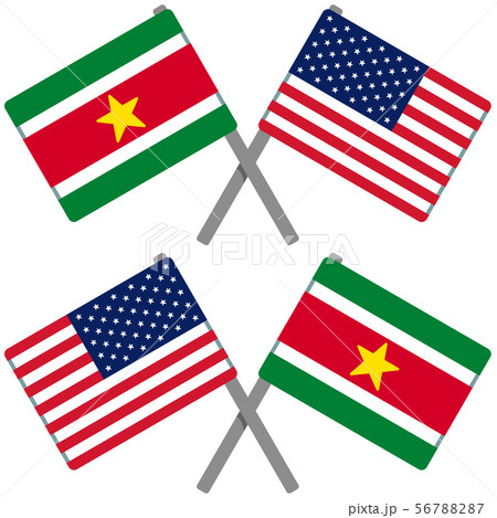 スリナムとアメリカの旗