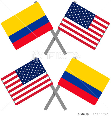 コロンビアとアメリカの旗