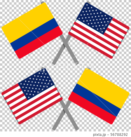コロンビアとアメリカの旗 56788292