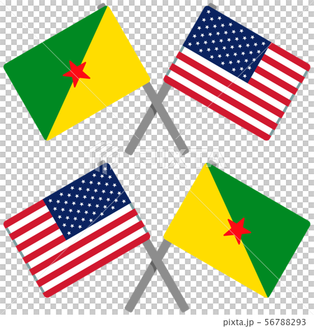 ギアナとアメリカの旗 56788293