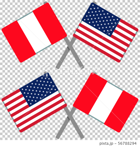 ペルーとアメリカの旗 ペルーとアメリカの旗 56788294