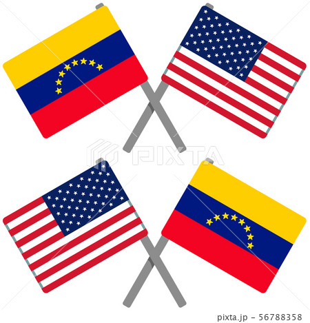 ベネズエラとアメリカの旗
