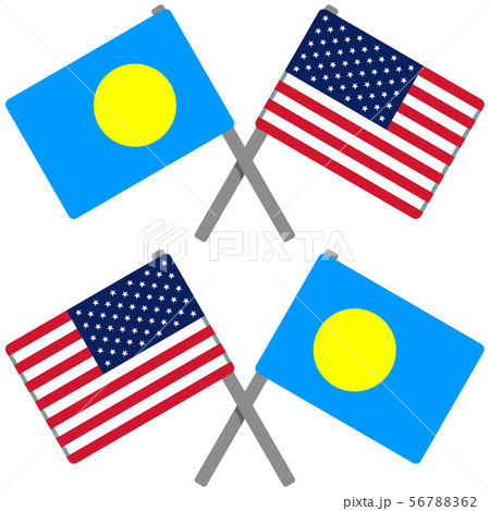 パラオとアメリカの旗