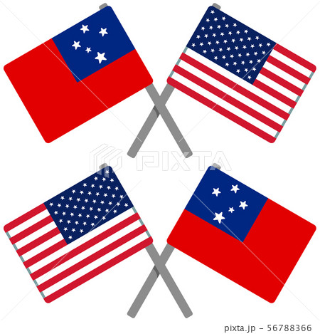 サモアとアメリカの旗