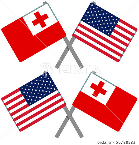 トンガとアメリカの旗