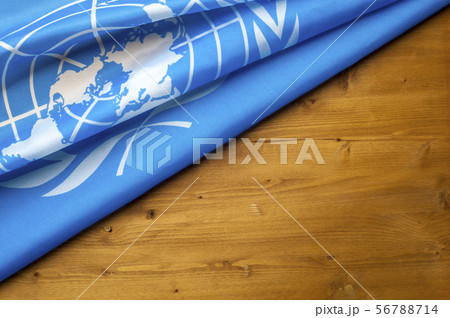 Close-up of the UN blue flag 56788714