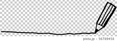 線画イラスト 線を引く鉛筆 ラフな感じのイラストのイラスト素材