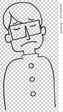 線画イラスト 思い悩む学生のイラスト素材 線画イラスト 思い悩む学生のイラスト素材