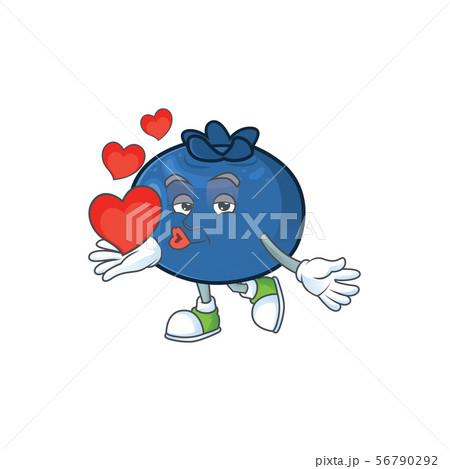 With heart fresh blueberry character design with mascot 56790292