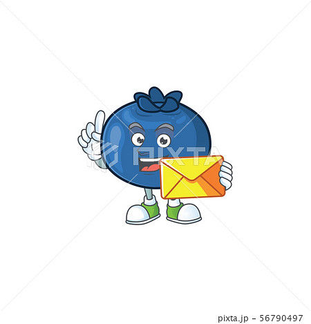 With envelope cartoon funny blueberry fruit with mascot 56790497