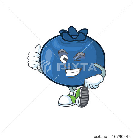 Thumbs up cartoon funny blueberry fruit with... - Stock Illustration  [56790545] - PIXTA