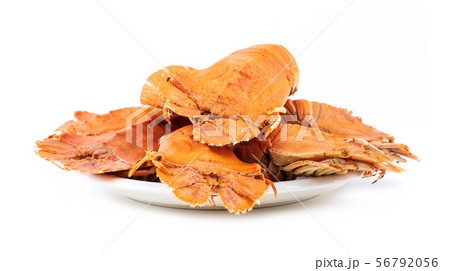 Steamed flathead lobsters on white background Steamed flathead lobsters on white background 56792056