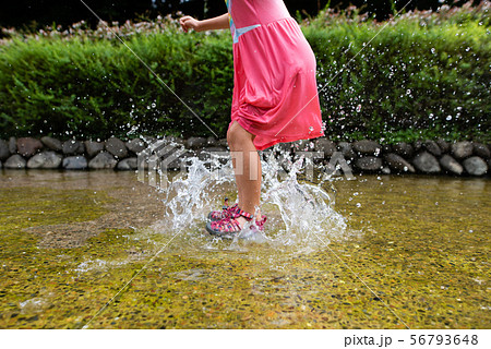 水遊びをする子供 56793648
