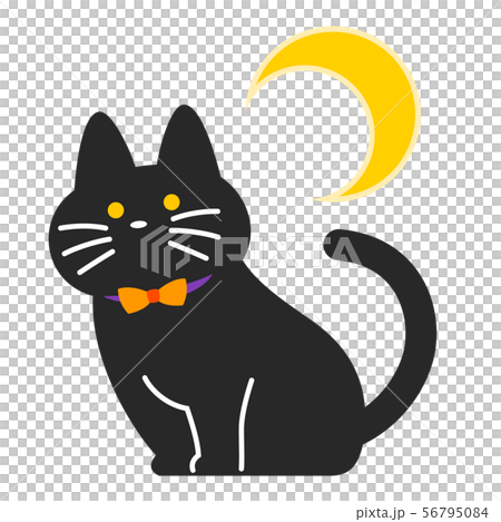 ハロウィン 黒猫のイラストのイラスト素材