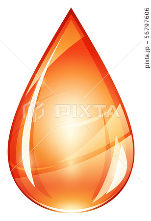 オレンジのキラキラした水滴イラストのイラスト素材
