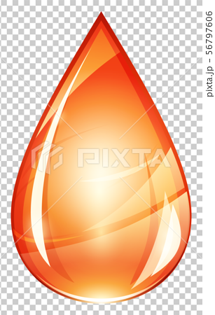 オレンジのキラキラした水滴イラストのイラスト素材