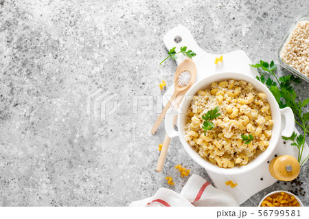 Makaroni po-flotski. Boiled pasta in navy-style Makaroni po-flotski. Boiled pasta in navy-style 56799581