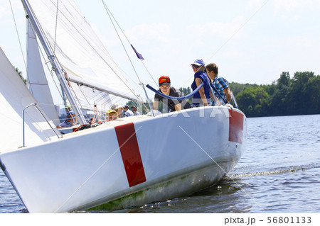 Boat in sailing regatta Boat in sailing regatta 56801133