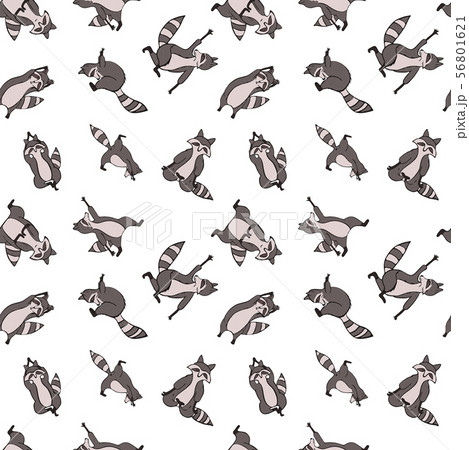 Design seamless pattern with raccoon in yoga asana Design seamless pattern with raccoon in yoga asana 56801621